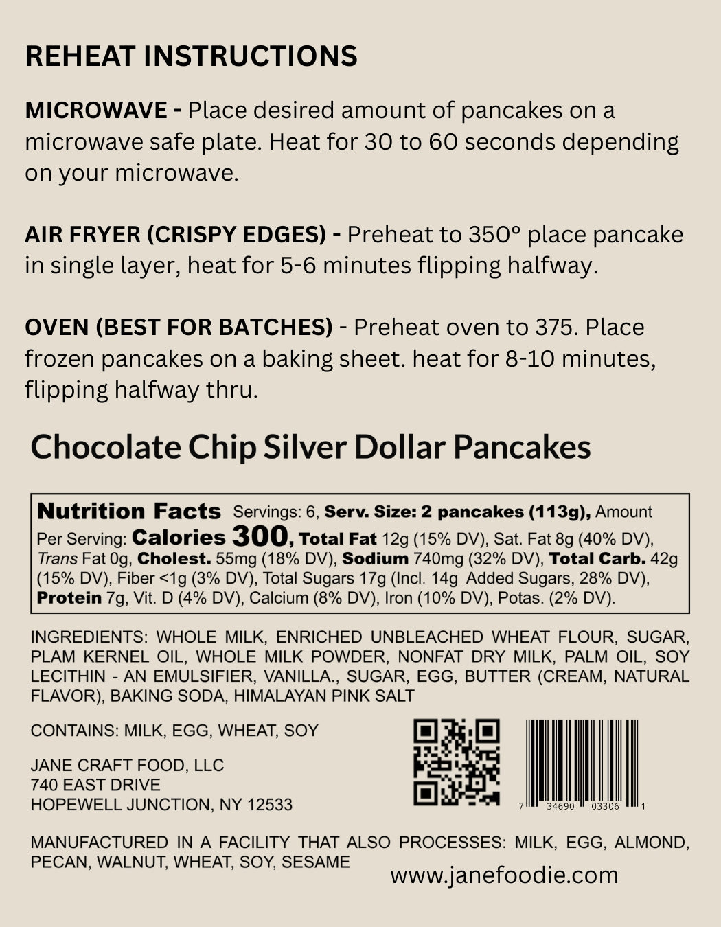 Homestyle Chocolate Chip Pancakes, Dozen Pack
