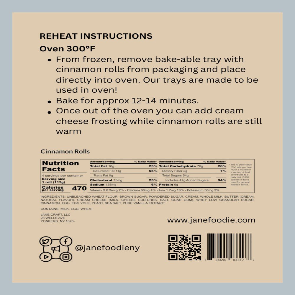 Cinnamon Rolls 4-Pack Jane Foodie .