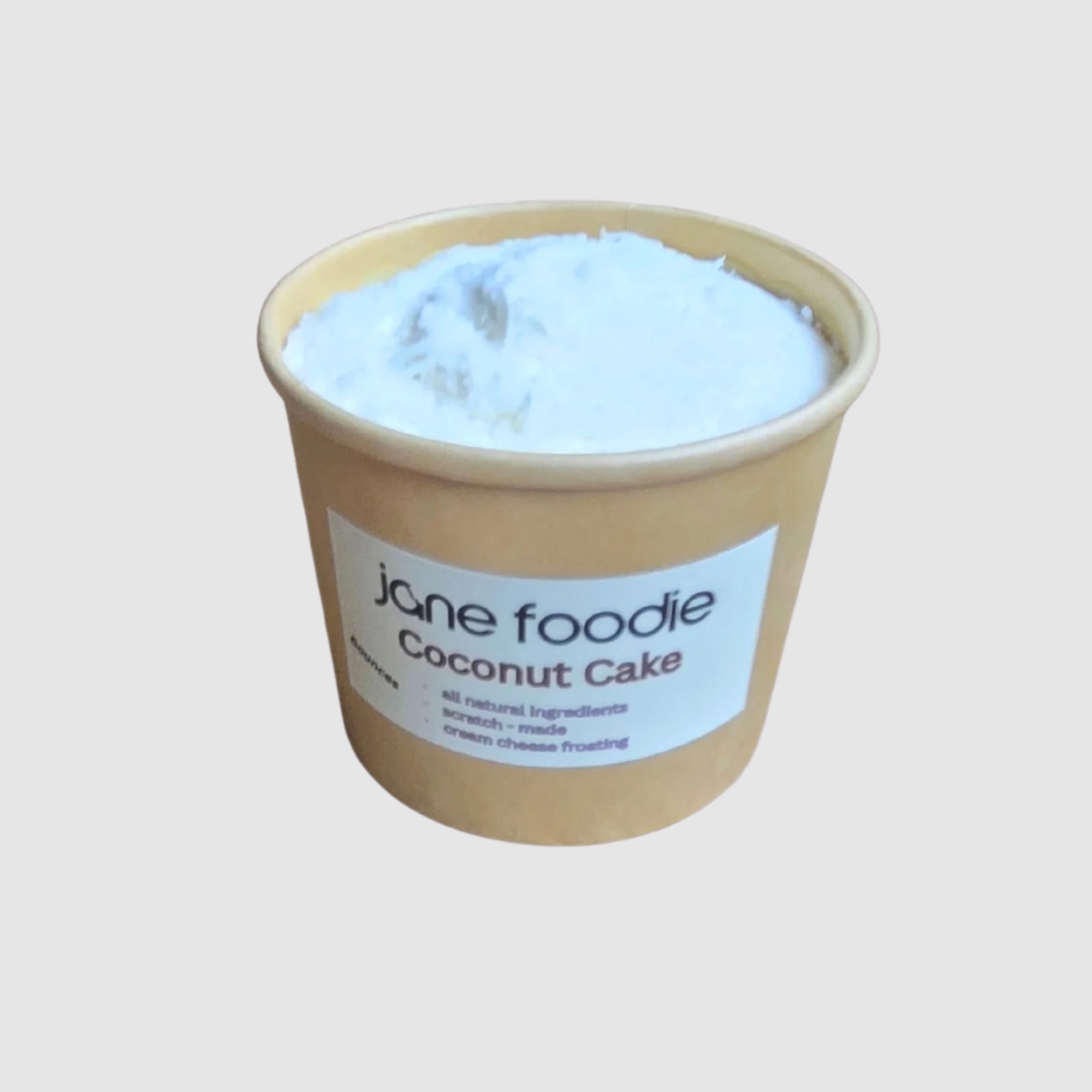 Coconut Mini Cake in Branded Yellow Cup – Jane Foodie Packaging