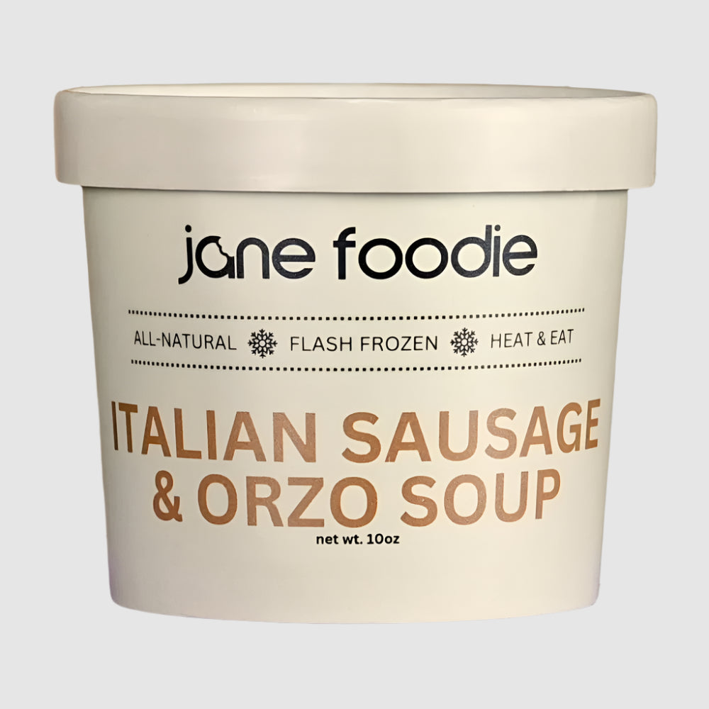 Italian Sausage & Orzo Soup Family Size 6-Pack Jane Foodie Soup.