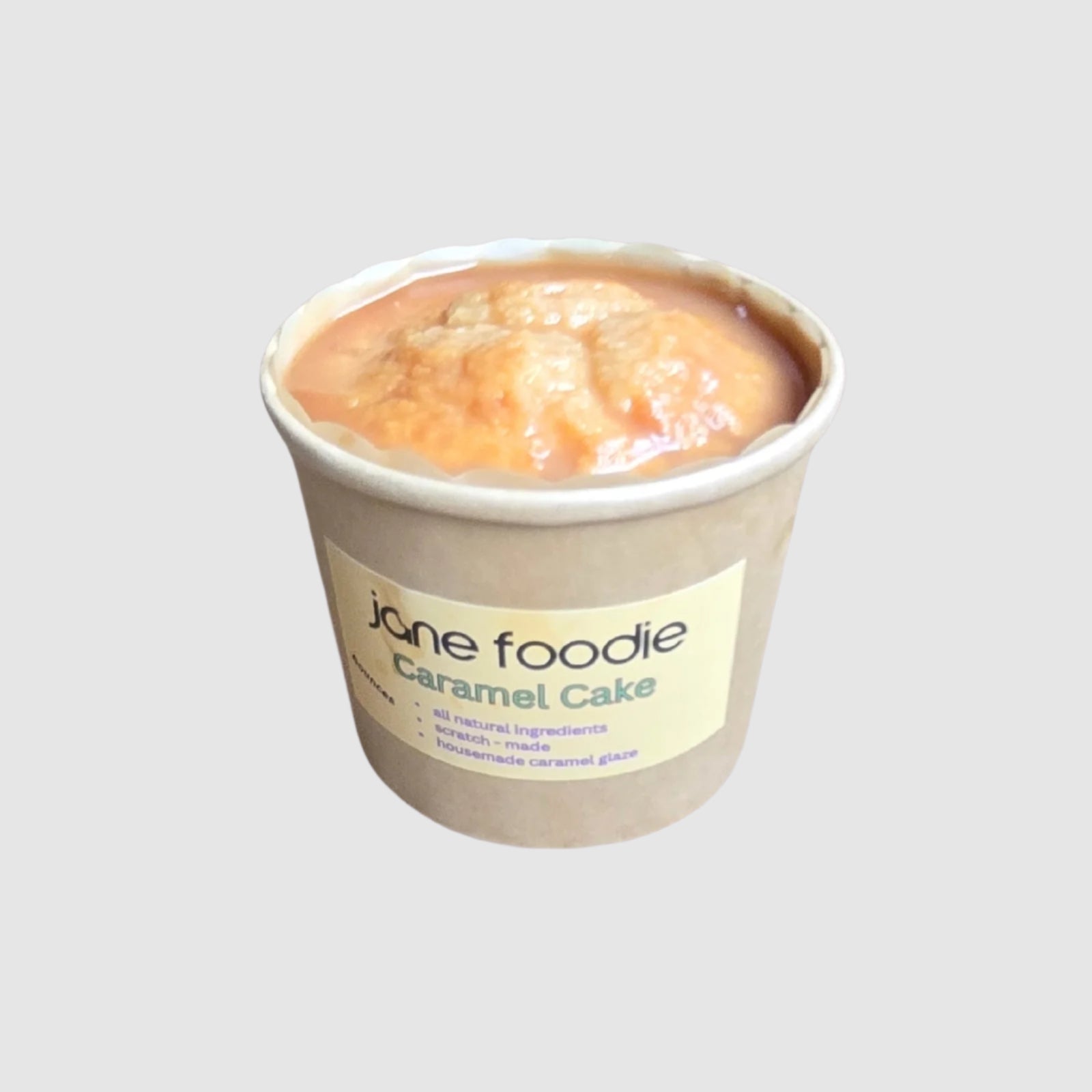 Mini Caramel Cake in Branded Yellow Cup – Jane Foodie Packaging