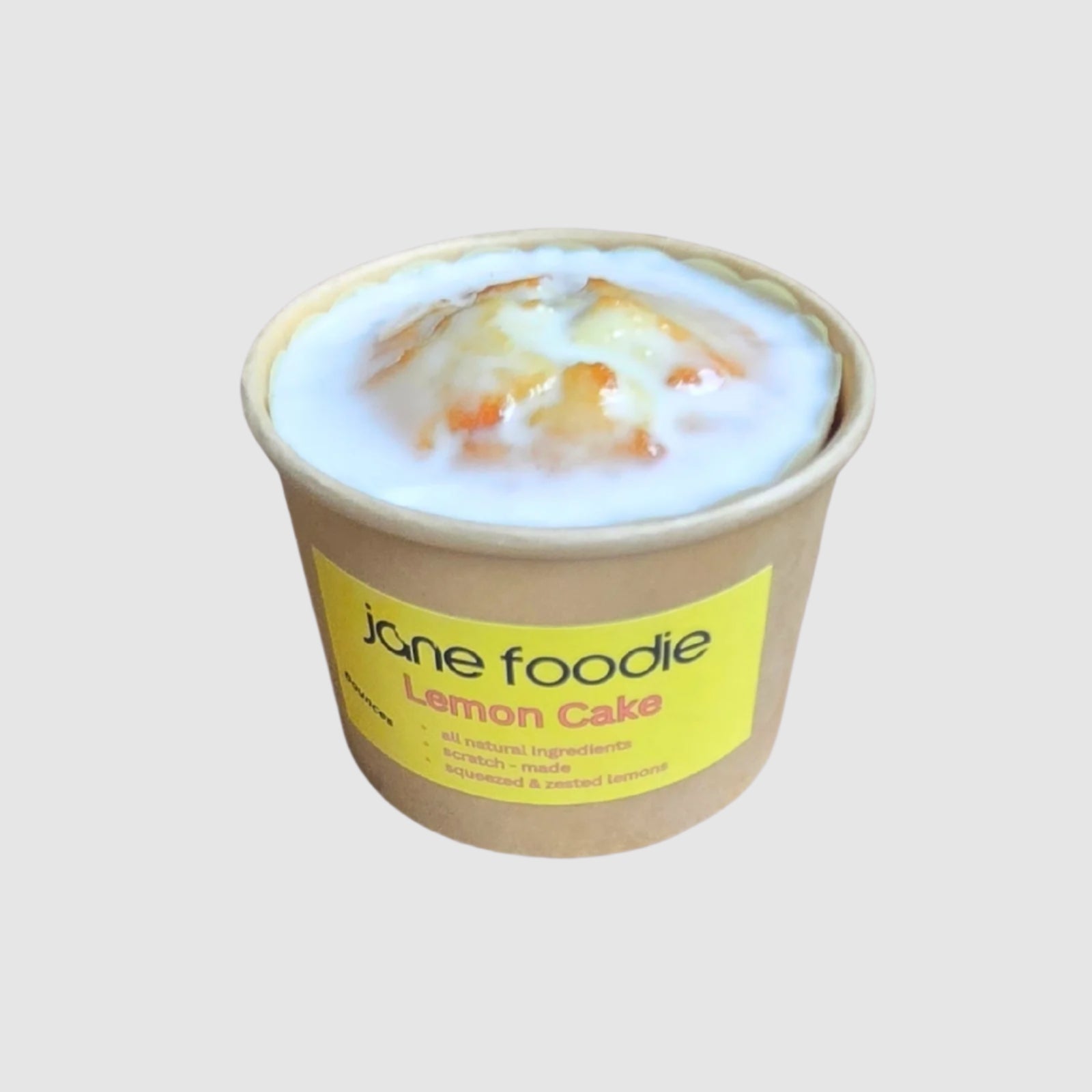 Mini Lemon Cake in Branded Yellow Cup – Jane Foodie Packaging