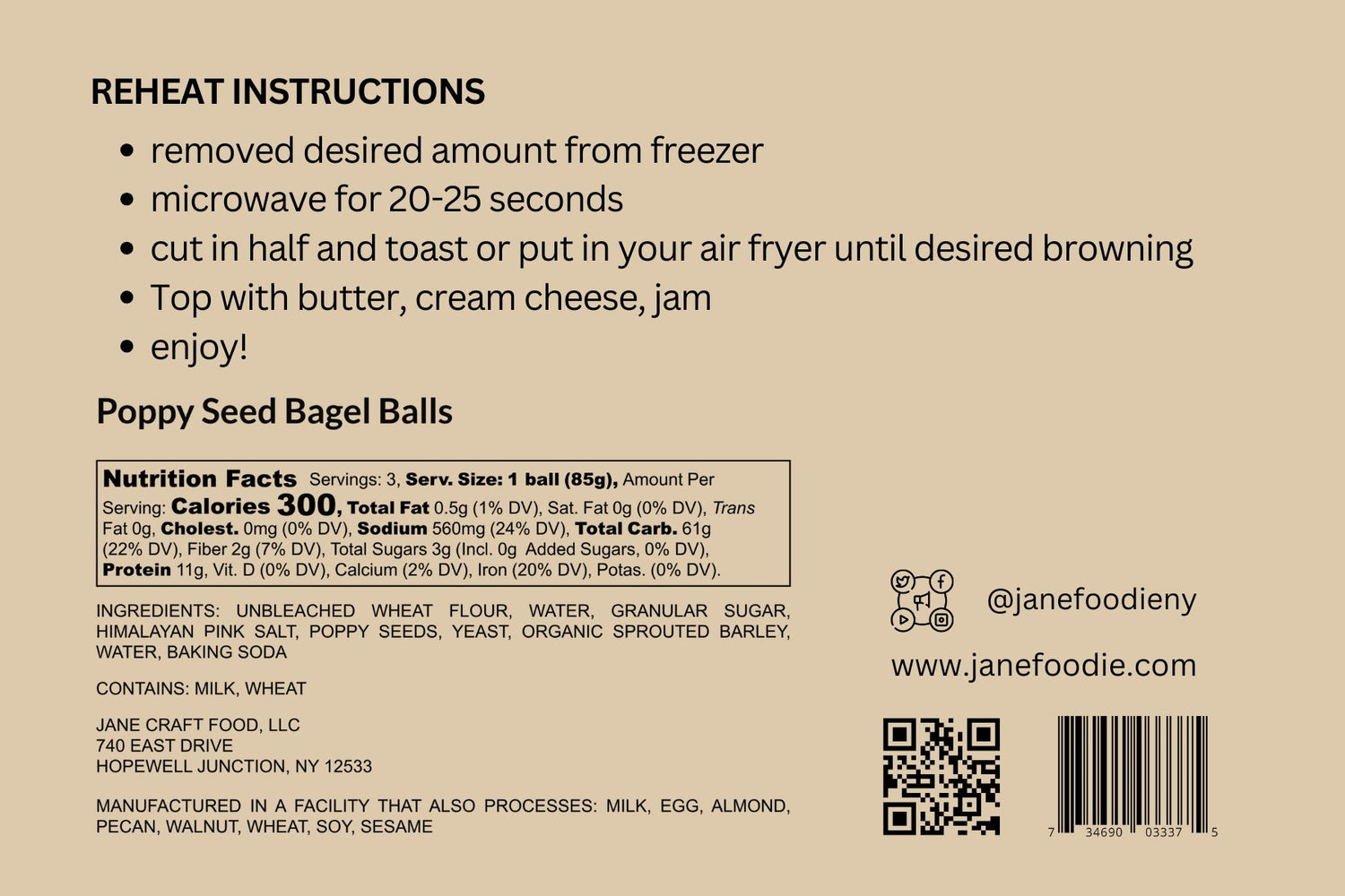 Poppy Seed Bagel Balls 3 - Pack - Jane Foodie