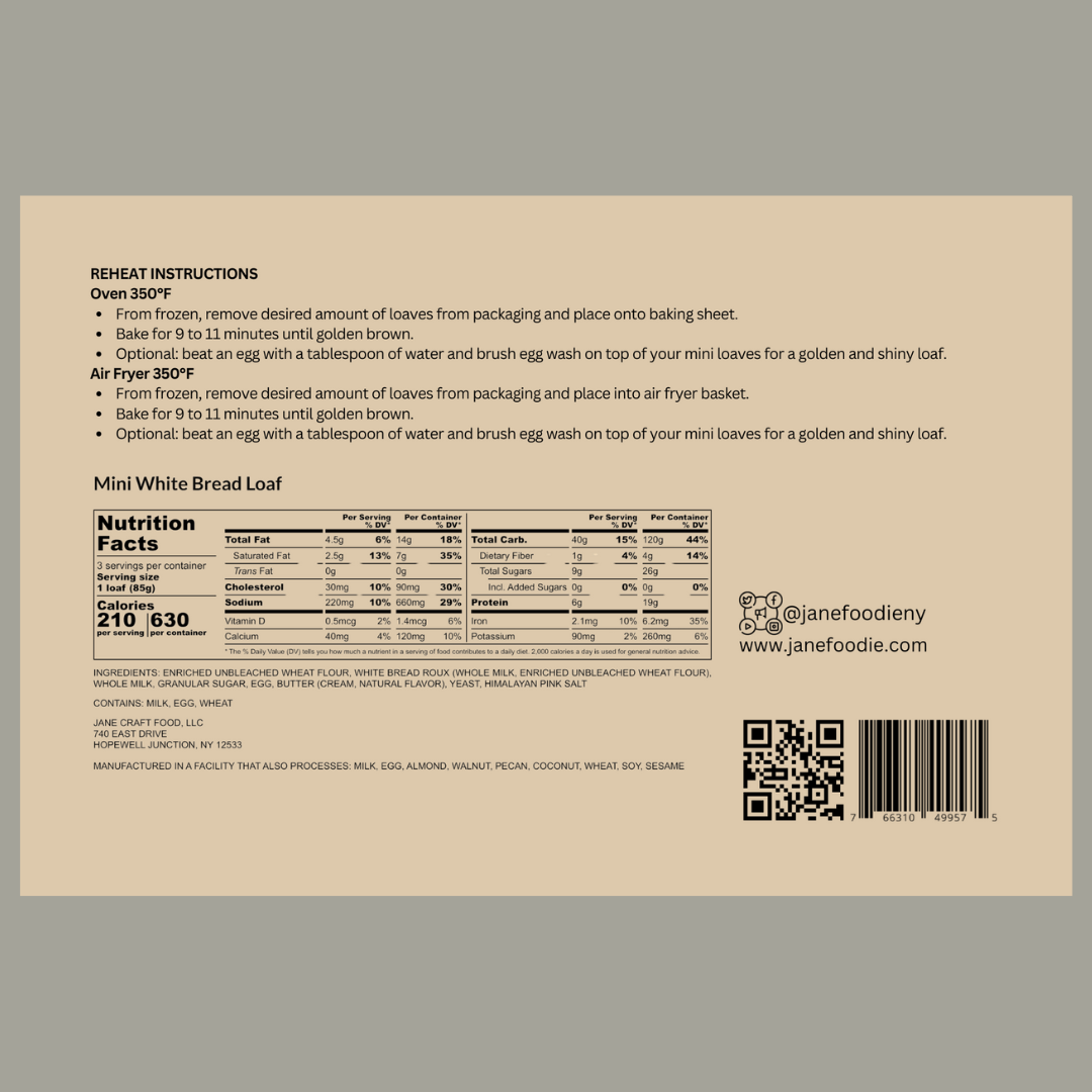 White Bread Mini Loaves 3-Pack Jane Foodie .