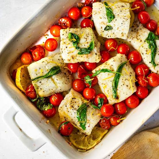 Baked Cod with Tomatoes & Herbs - Jane Foodie