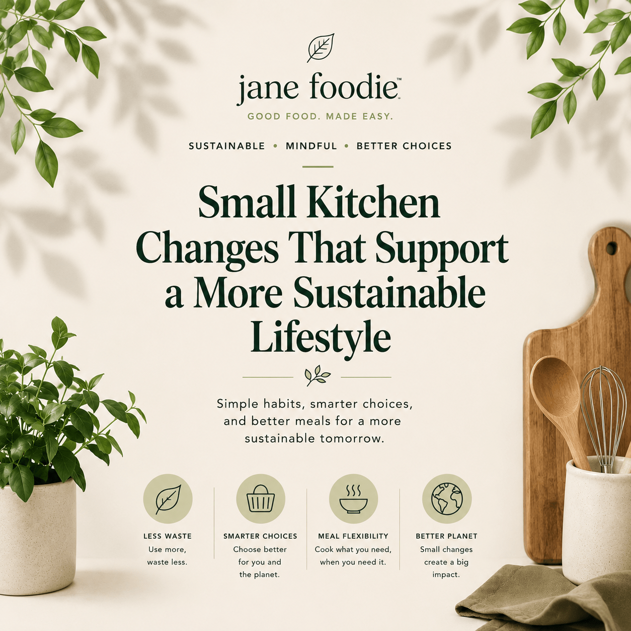 Small Kitchen Changes That Support a More Sustainable Lifestyle - Jane Foodie