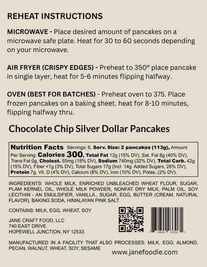 Homestyle Chocolate Chip Pancakes, Dozen Pack