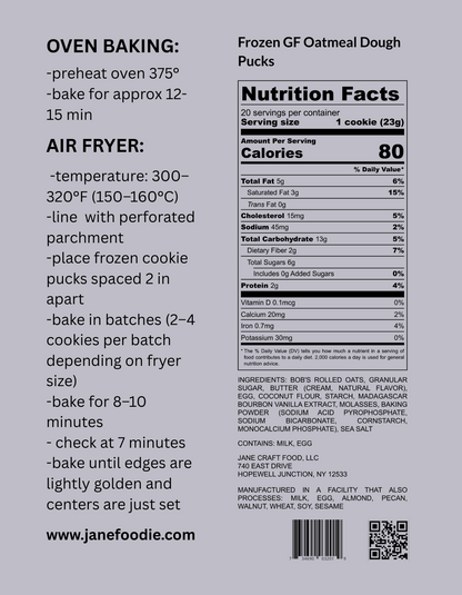 Gluten Free Oatmeal Frozen Dough Pucks - 20 Pack