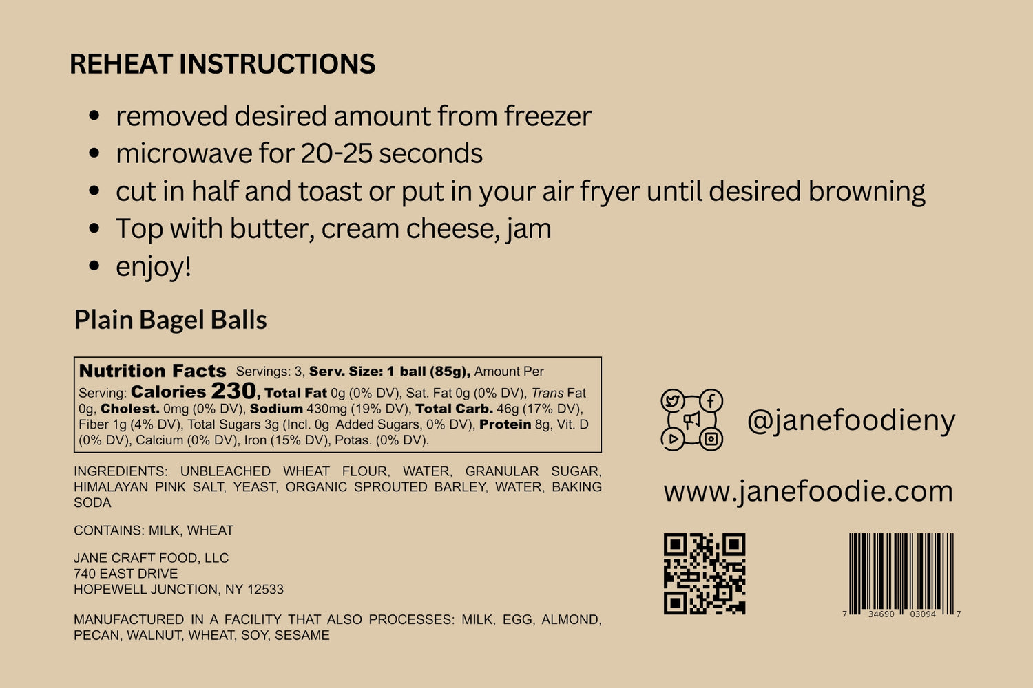 Plain Jane Bagel Balls 3-Pack