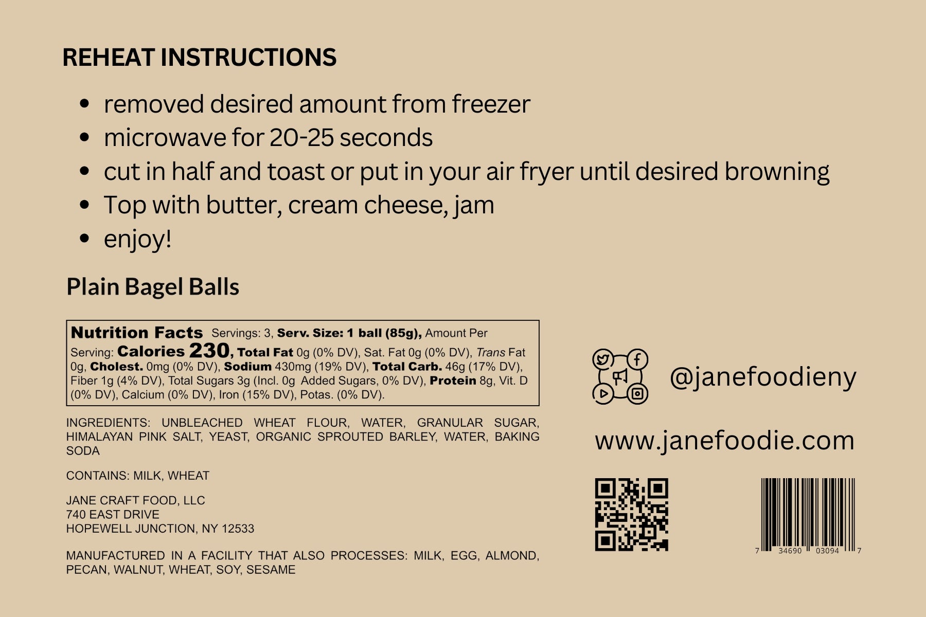 Plain Jane Bagel Balls 3-Pack