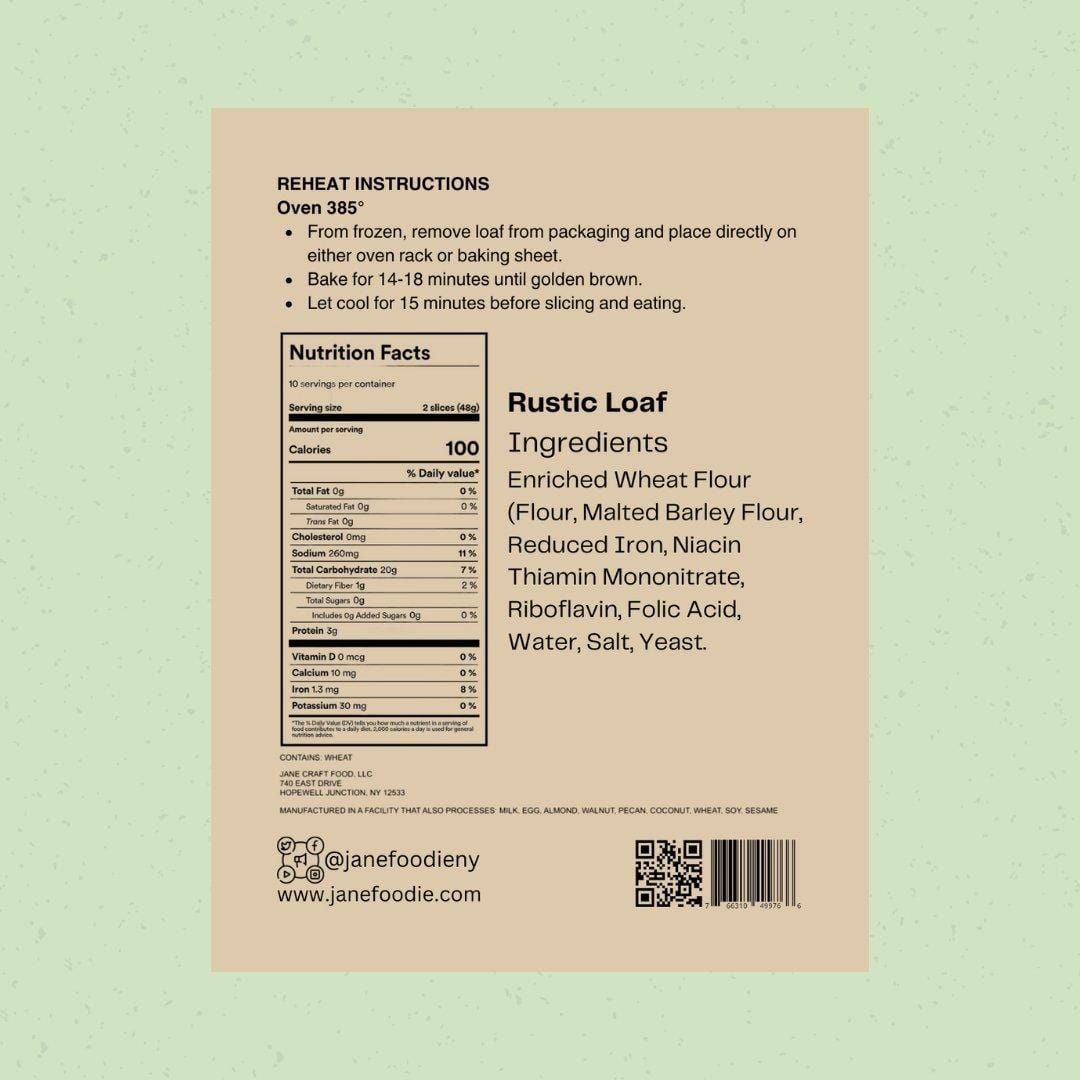 Rustic Bread Loaf Jane Foodie Website
