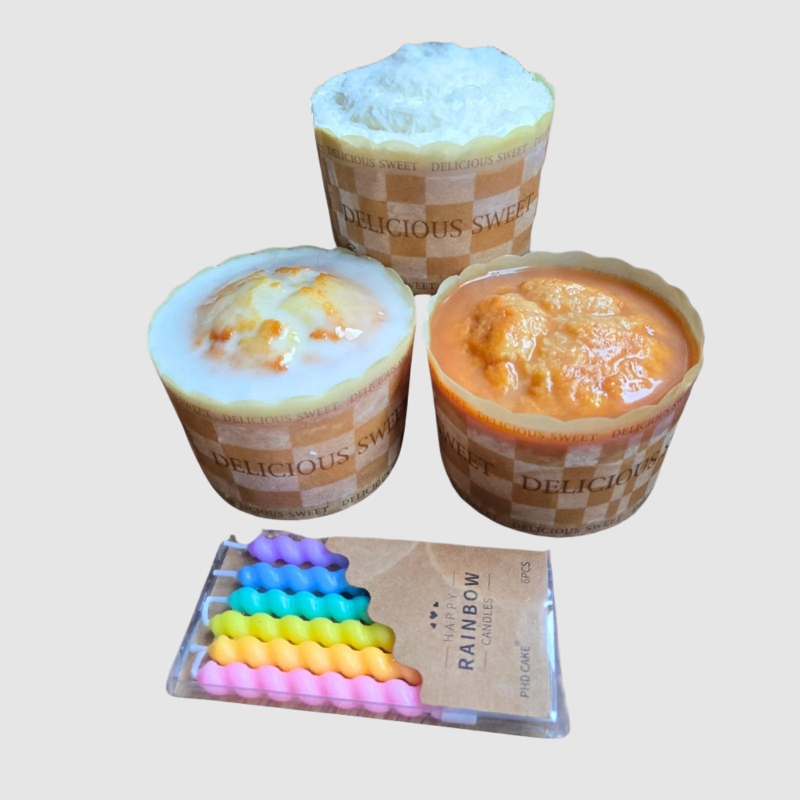 Birthday Mini Cake Gift Box – Coconut, Lemon &amp; Caramel Cakes with Candles – Jane Foodie