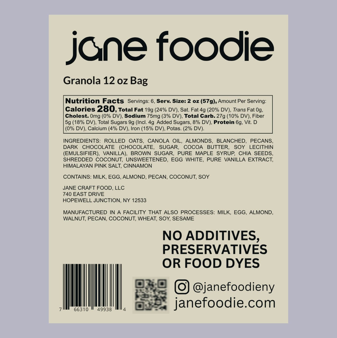 Gluten - Free Almond Pecan &amp; Coconut Dark Chocolate Granola - Jane Foodie