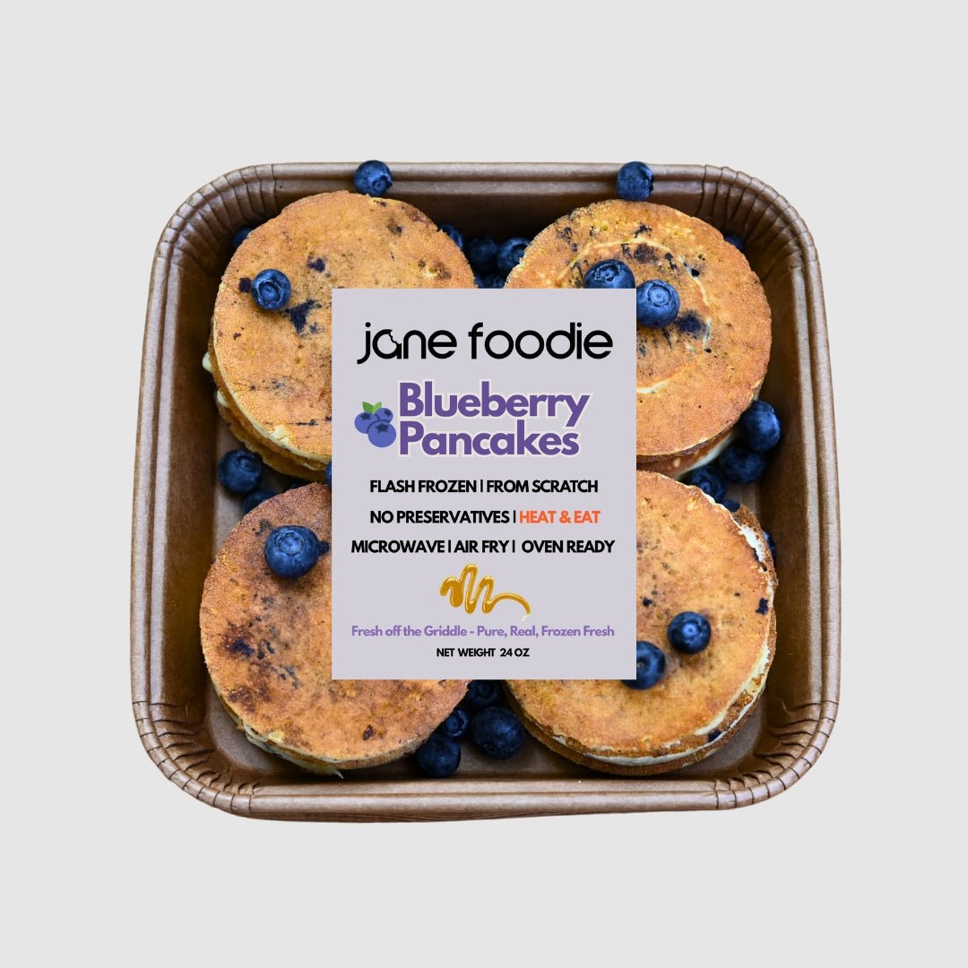 Homestyle Blueberry Pancakes, Dozen Pack - Jane Foodie