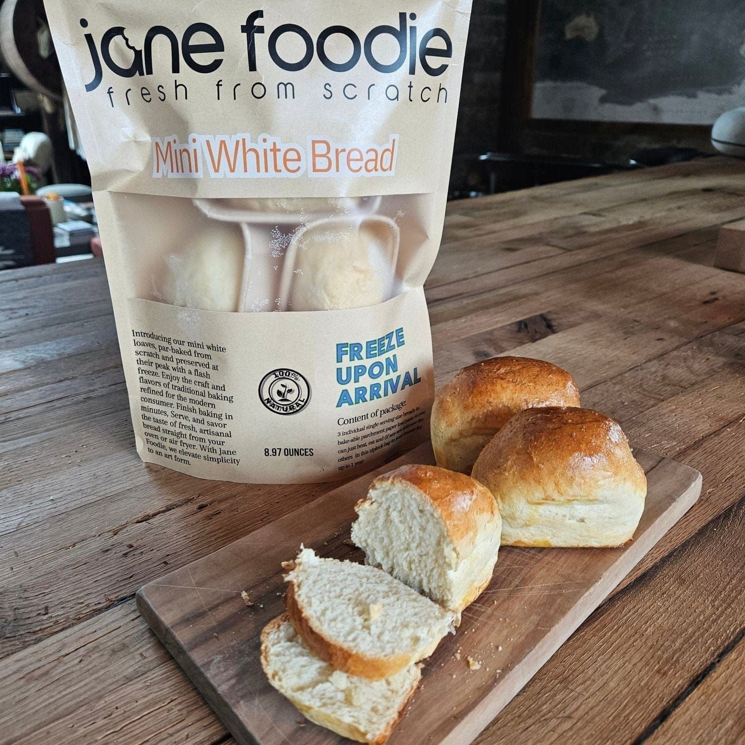 Jane Foodie Bread Par Baked White Bread Mini Loaf 3-Pack