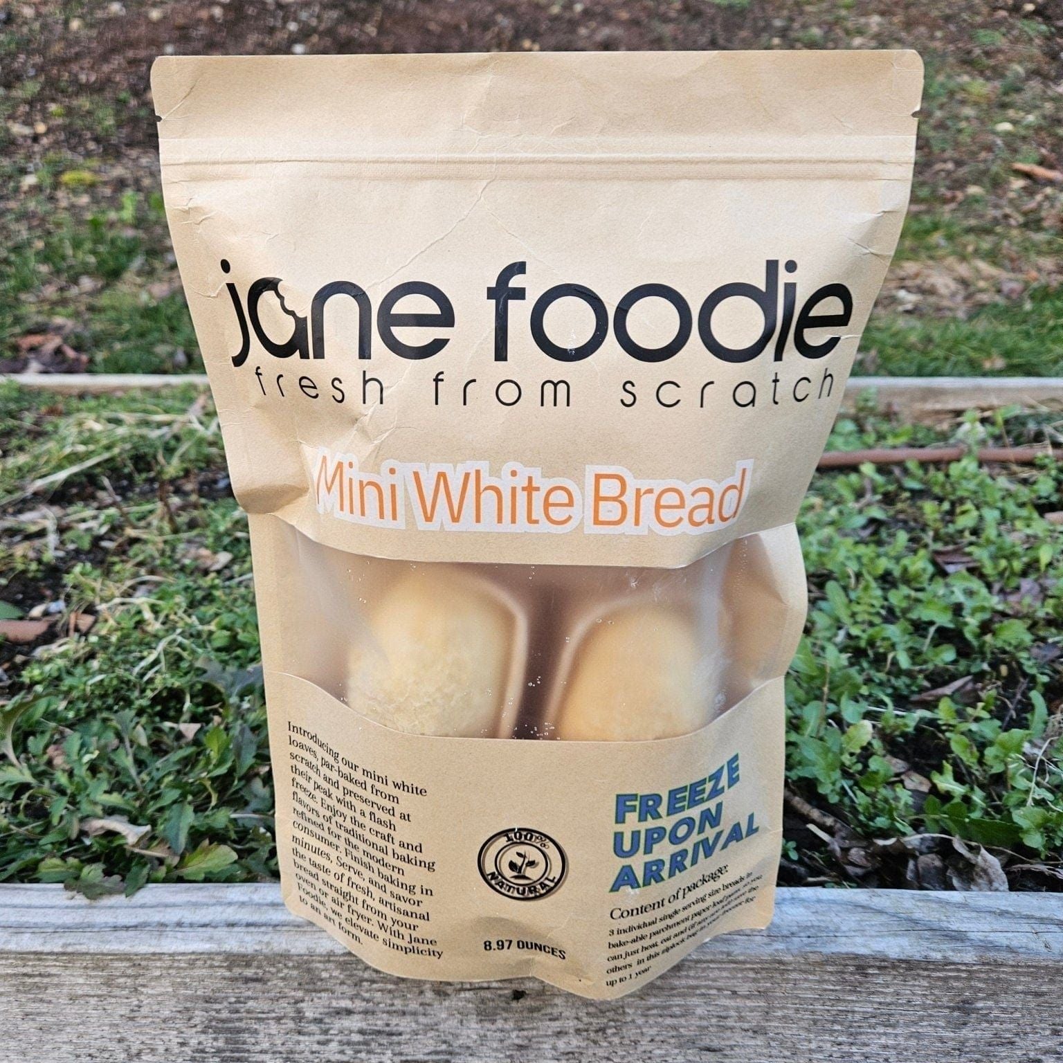 Jane Foodie Bread Par Baked White Bread Mini Loaf 3-Pack