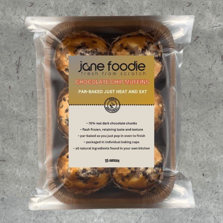 Jane Foodie Chocolate Chip Muffins, 6 Pack