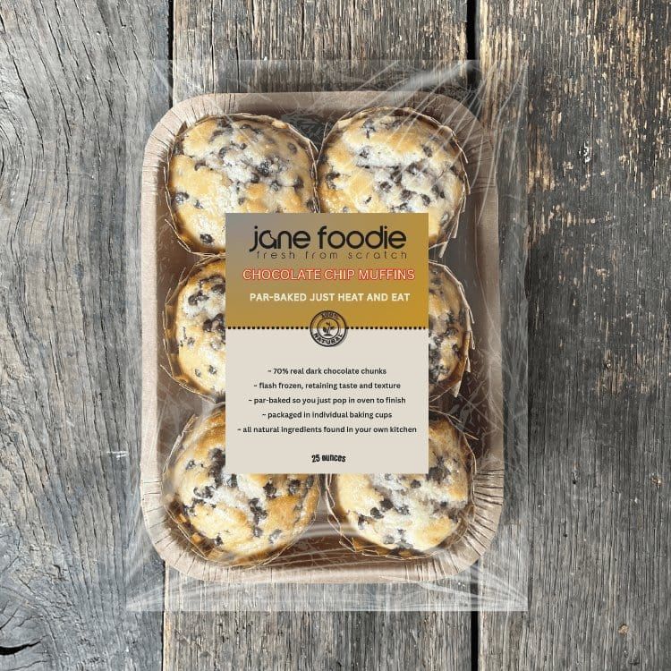 Jane Foodie Chocolate Chip Muffins, 6 Pack