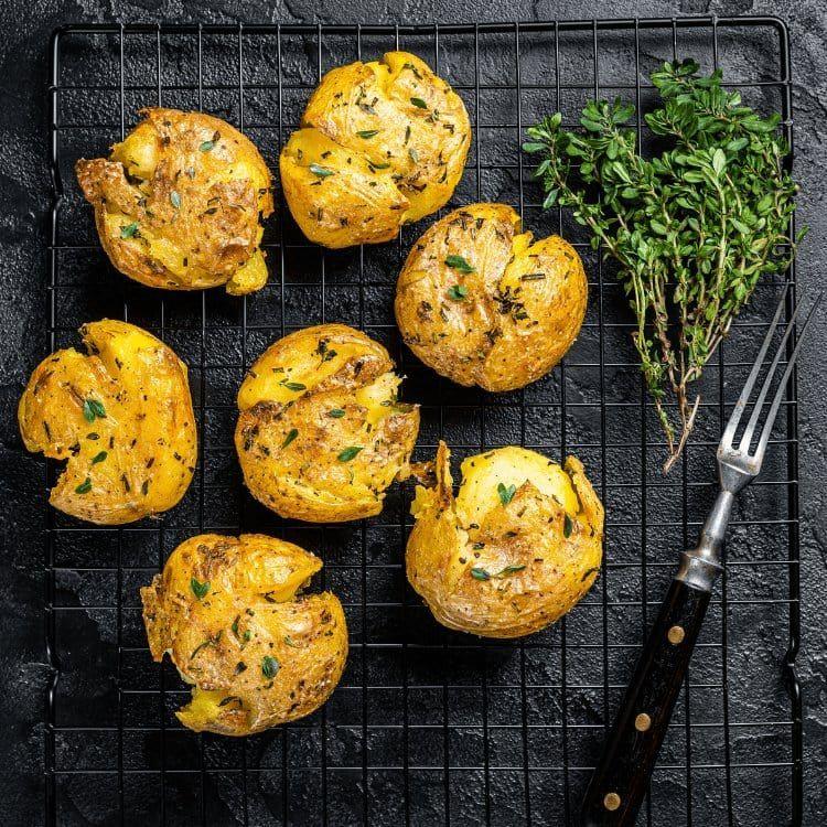 Smashed Yukon Potatoes potatoes Jane Foodie