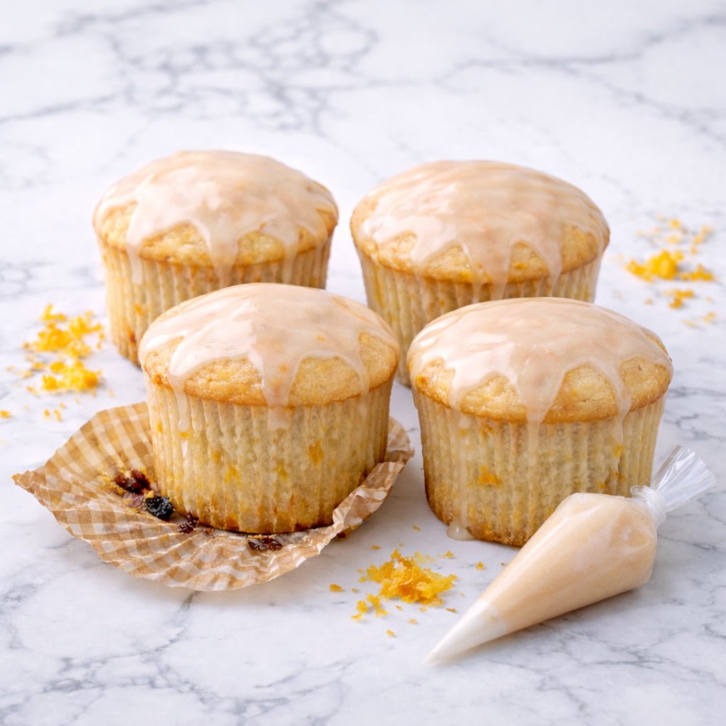 Orange Glaze Muffins 4 - Pack – Made with Real Orange Zest & Juice - Jane Foodie