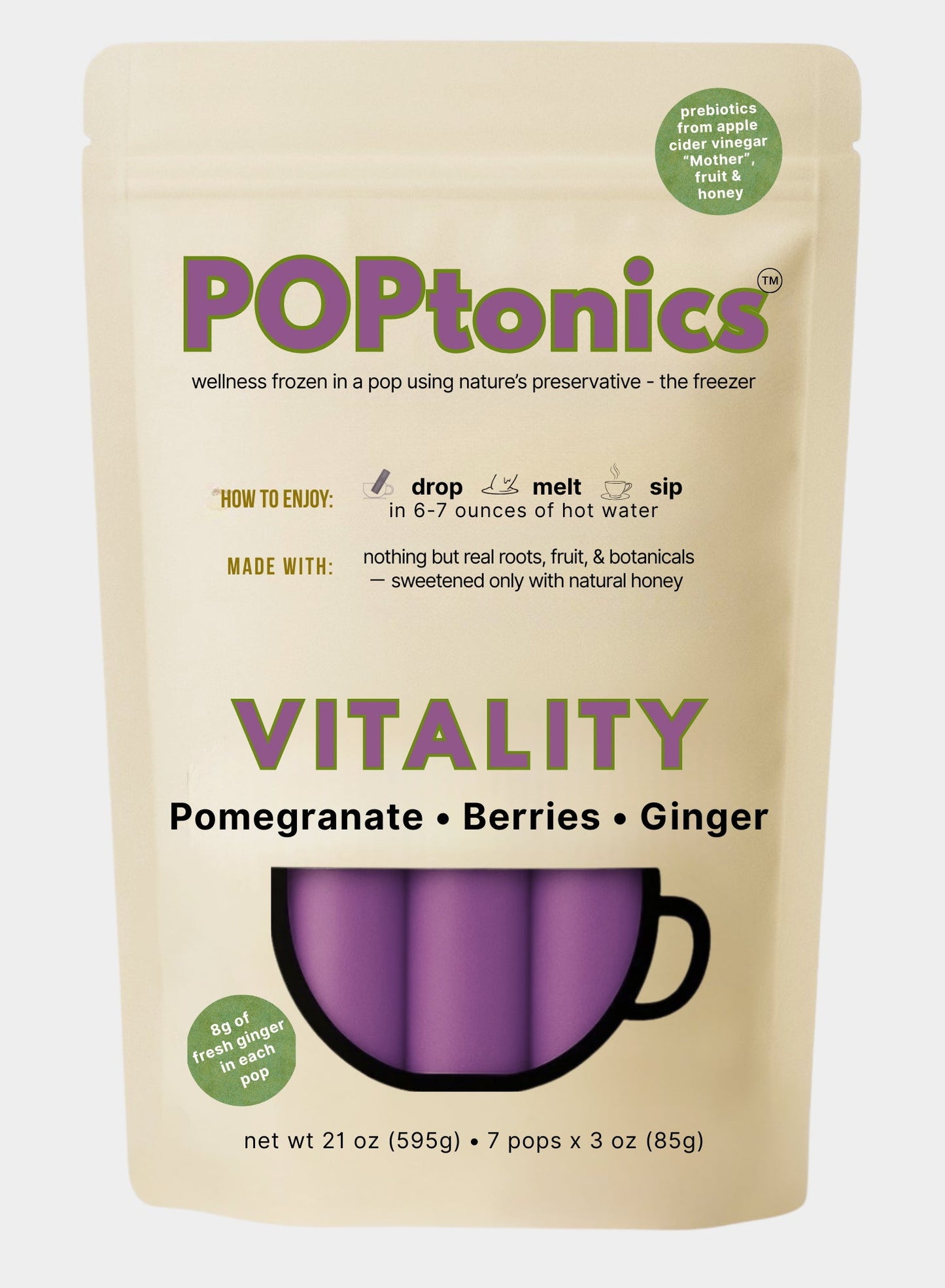 POPtonics Vitality – 7 Pack Pomegranate • Berries • Ginger - Jane Foodie