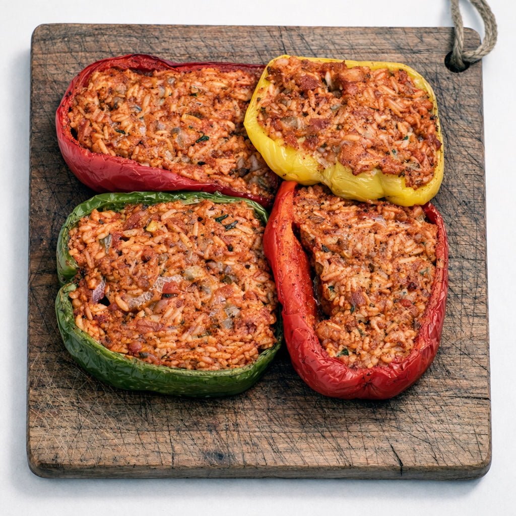 Risotto Stuffed Peppers - Jane Foodie