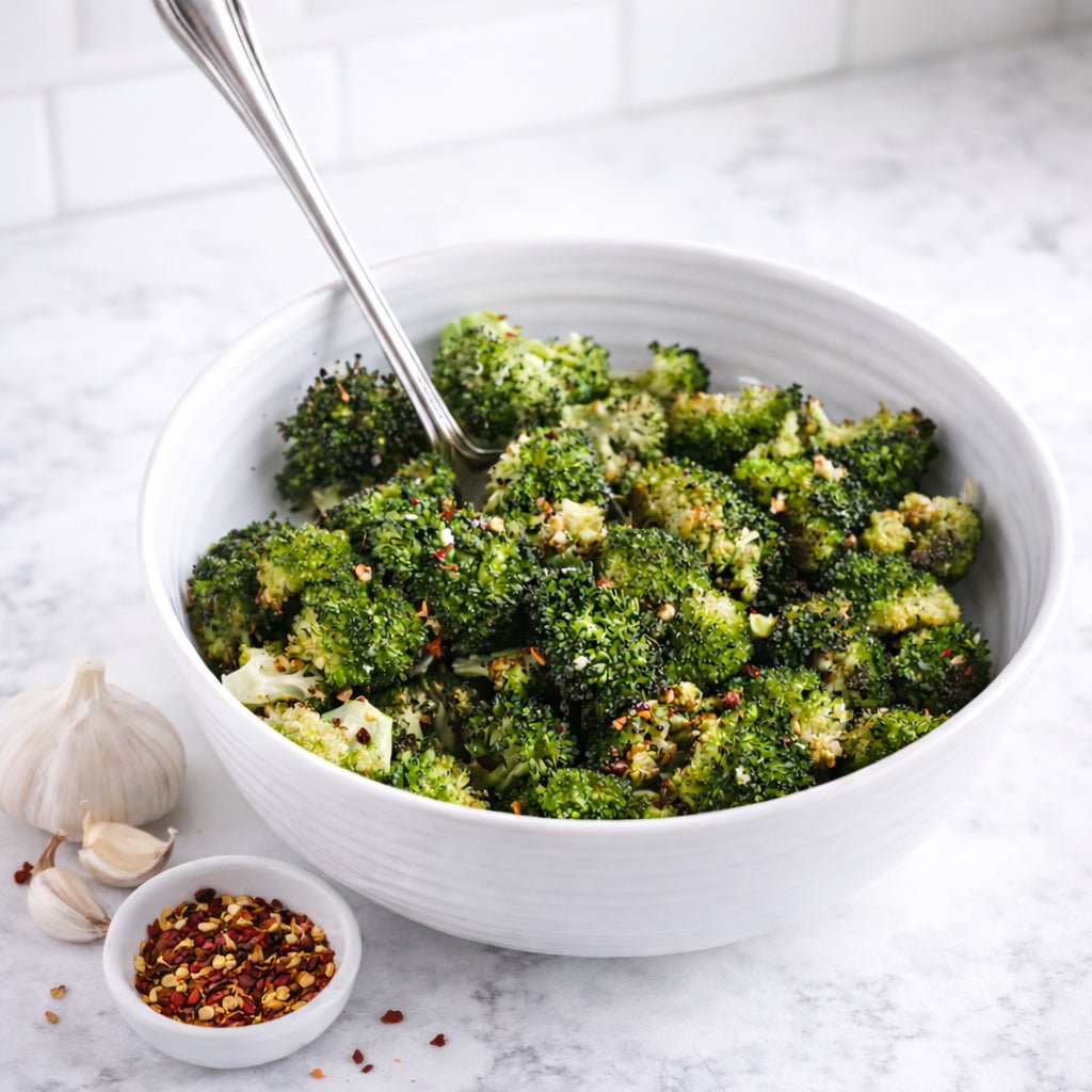 Roasted Garlic & Pepper Broccoli - Jane Foodie