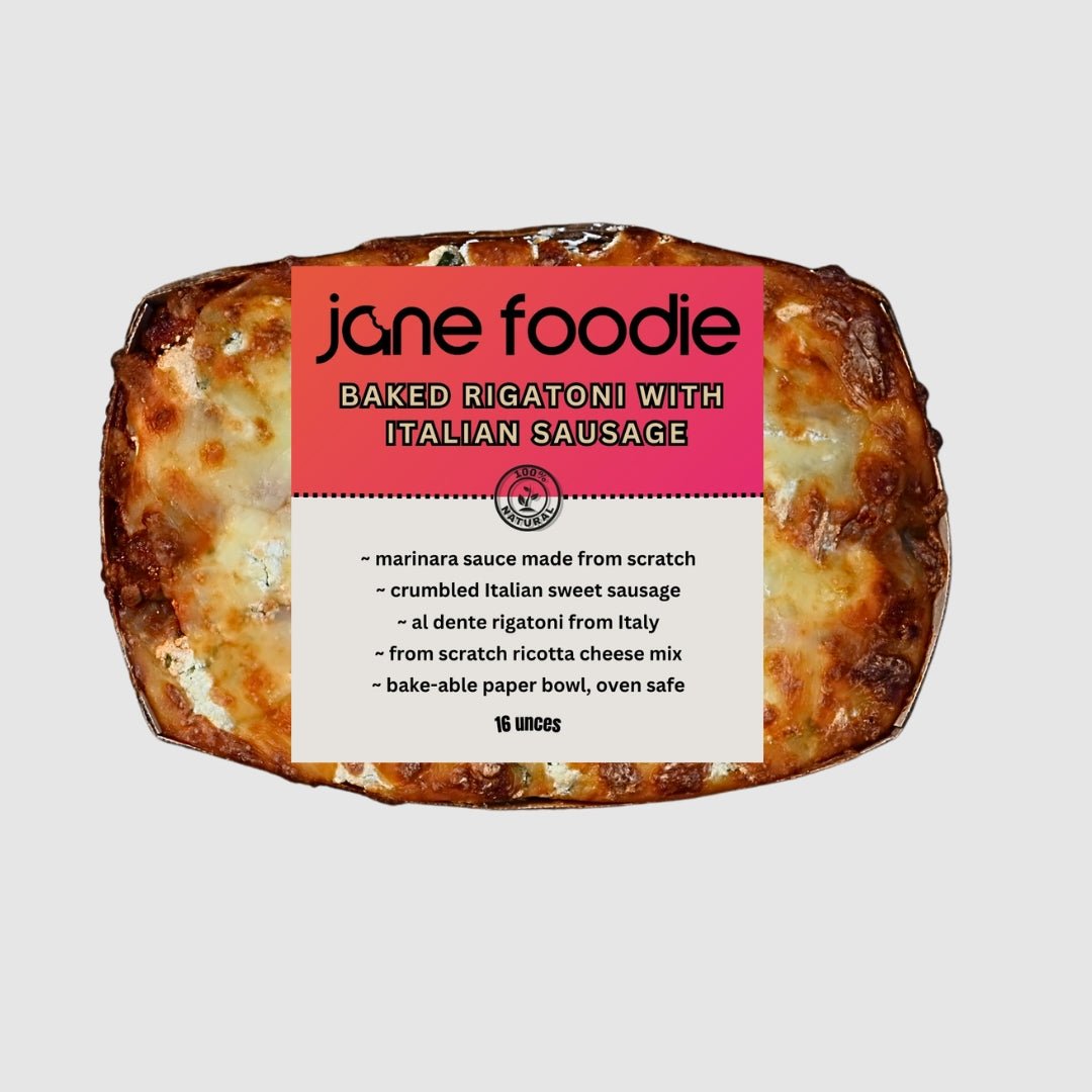 Sausage Baked Rigatoni with Marinara & Mozzarella – Heat & Serve - Jane Foodie