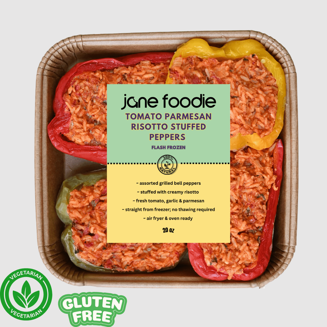 Tomato Parmesan Risotto Stuffed Peppers 4 - Pack - Jane Foodie
