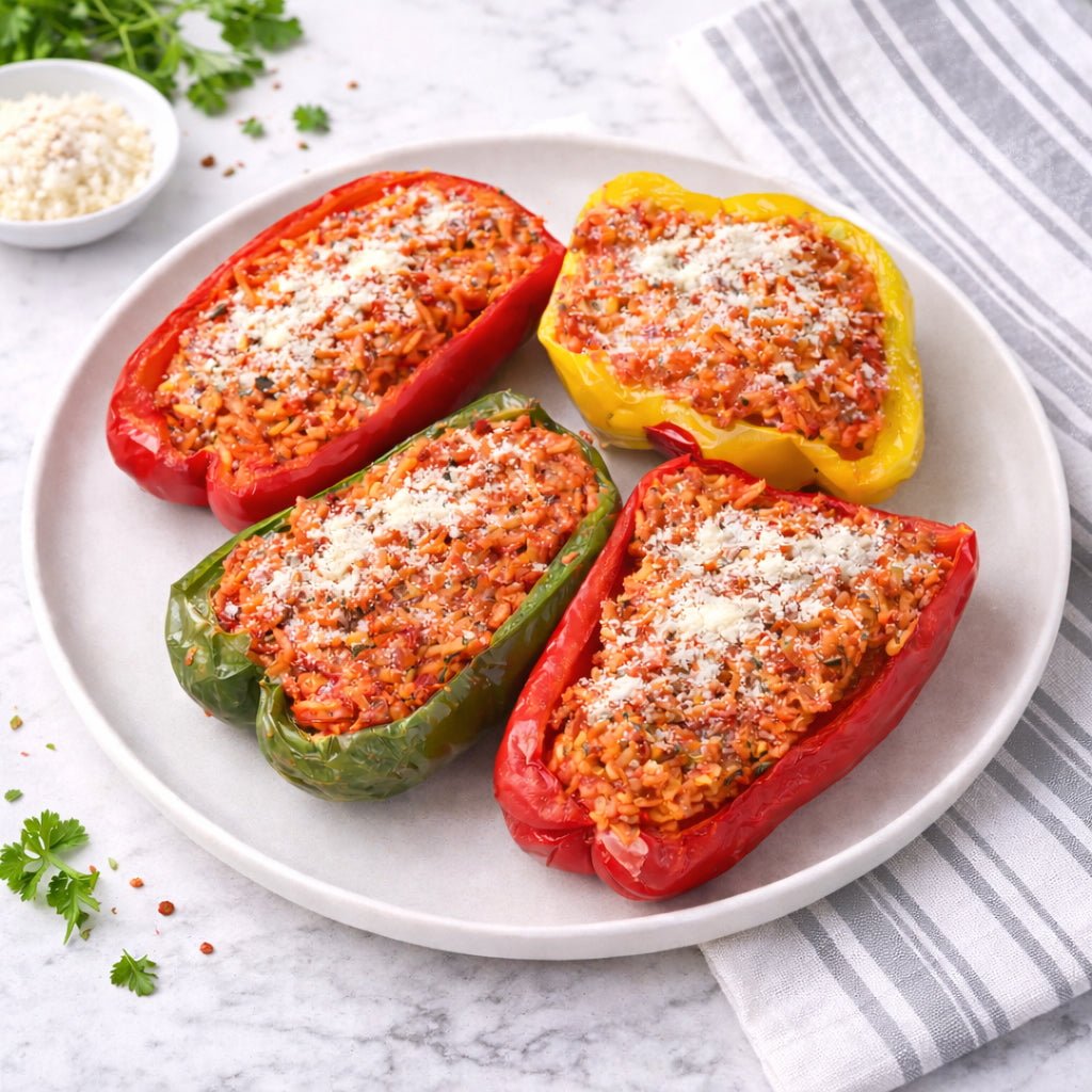 Tomato Parmesan Risotto Stuffed Peppers 4 - Pack - Jane Foodie