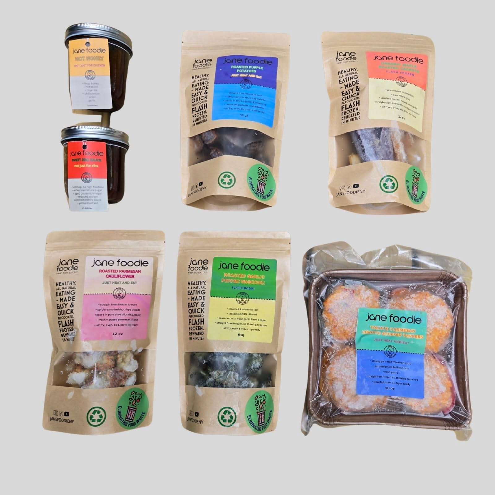 Veggie BBQ Box – Grilled Veggies + Hot Honey & BBQ Sauce Gift Set - Jane Foodie - 2